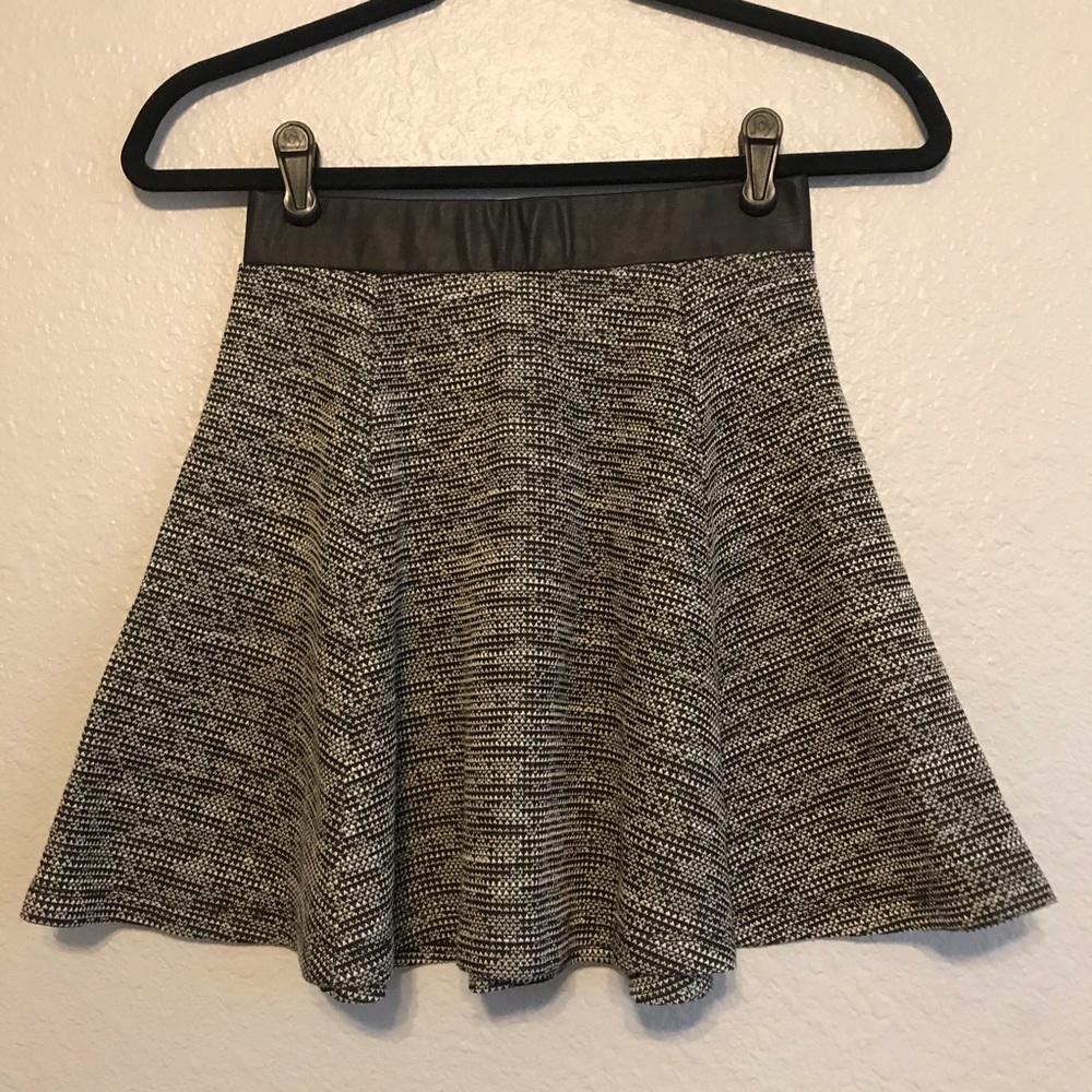 H&M Black & White Mini Skater Skirt